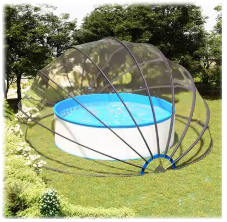 COIL Kopuła Basenowa pokrywa na basen ogrodowy okrągła 500x250cm - 6