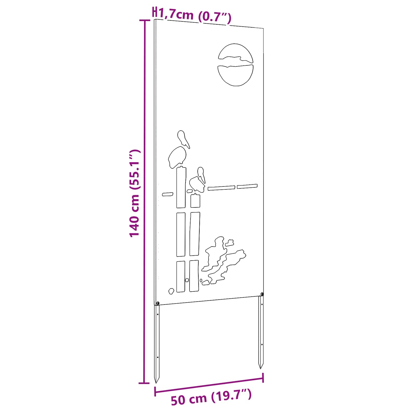Écran de confidentialité de jardin Anthracite 50 x 140 cm vidaXL - 9