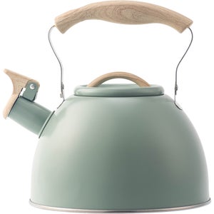 Bollitore Acqua Con Fischio Da 2,5 L – In Acciaio Inox 304, Manico In Legno, Adatto A Induzione, Gas E Fornelli Elettrici