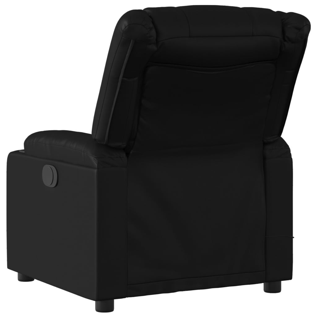 Fauteuil de Salon，Chaise，Fauteuil de massage inclinable noir similicuir - 4
