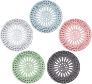 Tappo Lavandino In Silicone Universale 11.5 Cm | Con Filtro Antiodore, Per Doccia E Vasca, Grigio E Bianco, 2 Pezzi