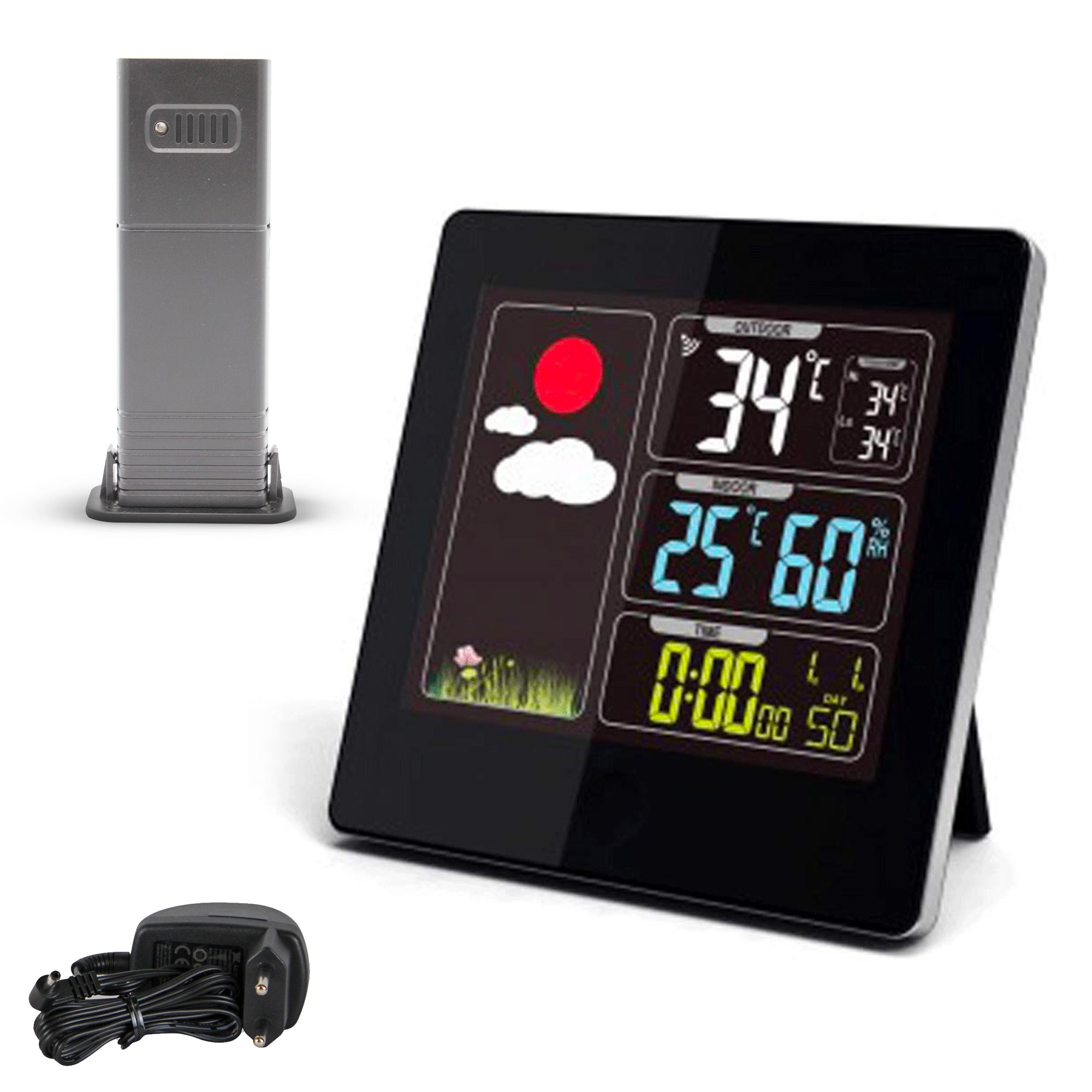 Station Météo FISHTEC Color Écran LCD - Température, Humidité, Réveil Et Sound Control