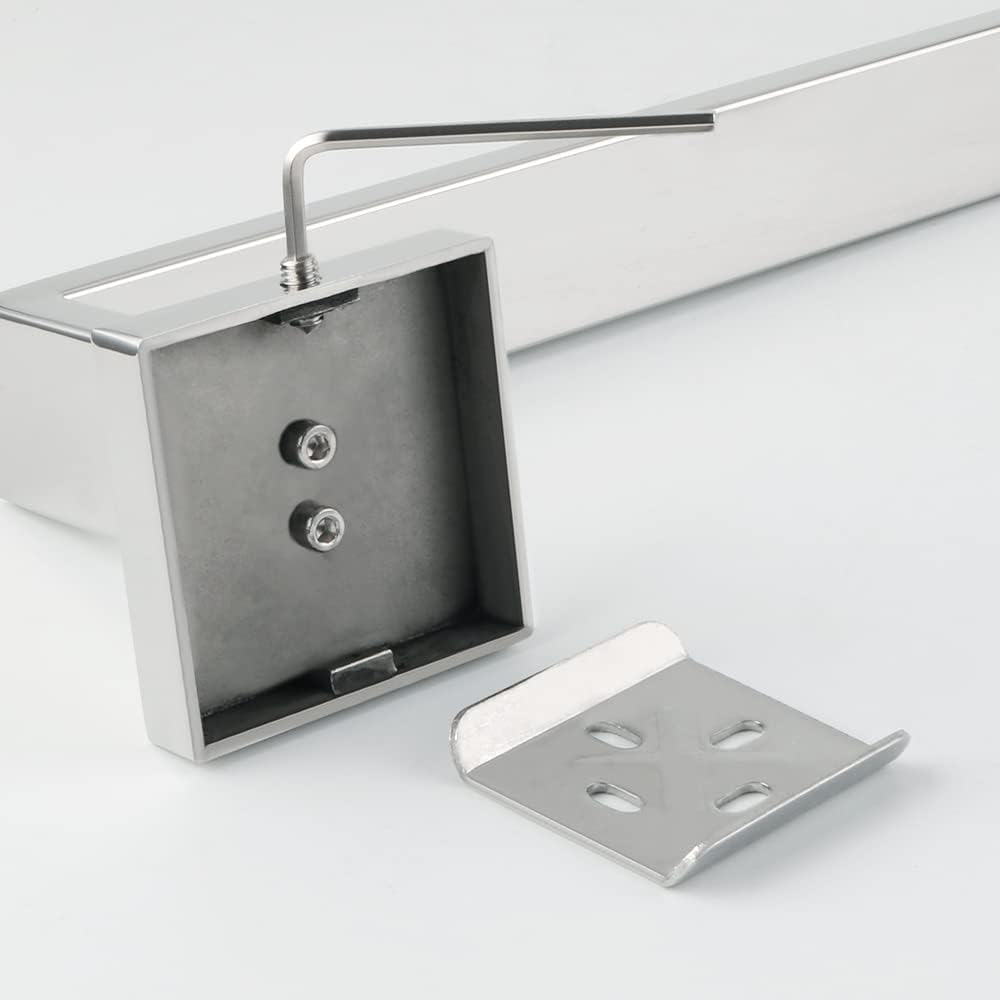 Porte-serviettes de salle de bain, porte-serviettes mural 40 cm, acier inoxydable 304, argent - 4