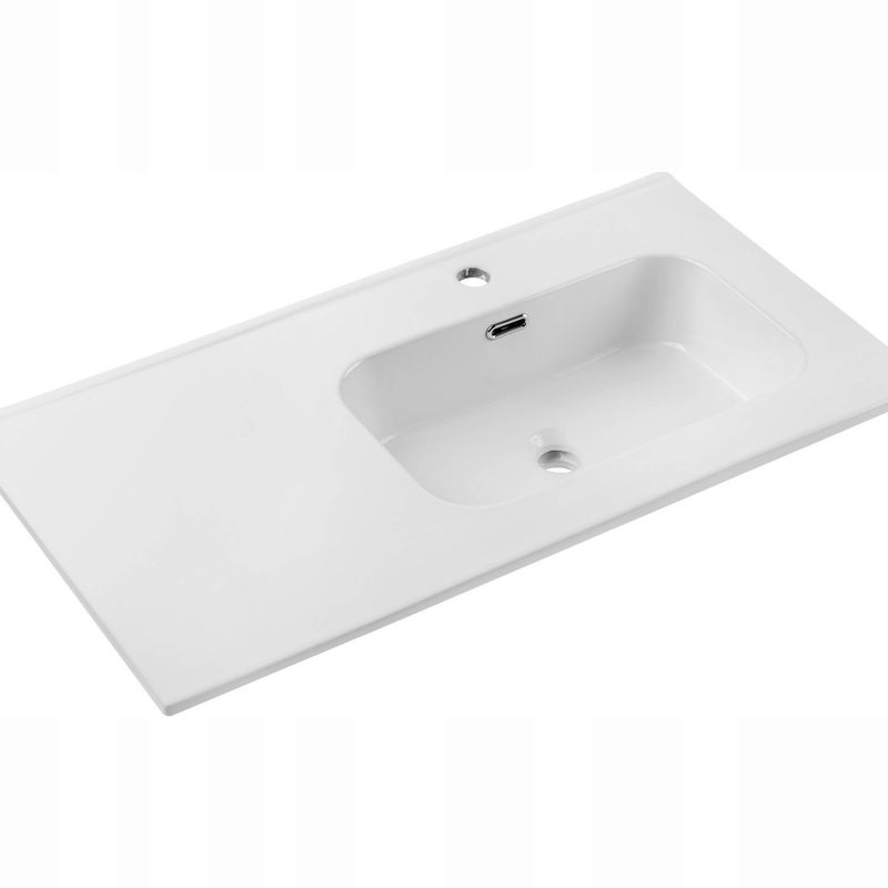 Umywalka meblowa GO 2 90 cm biała połysk ceramika z blatem