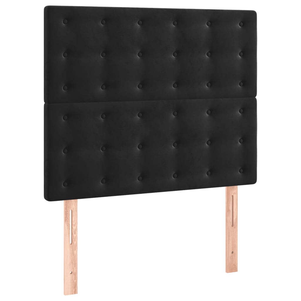 Cadre de lit sans matelas noir 100 x 200 cm en velours - 8