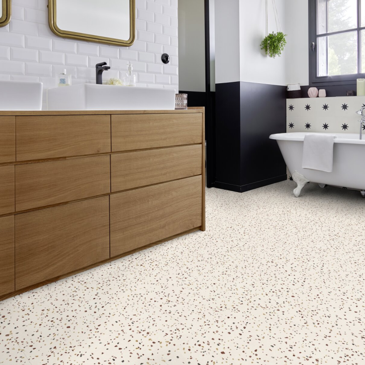 Dalle de sol PVC prête à poser sous-couche intégrée effet terrazzo felizia ocre GERFLOR - 4