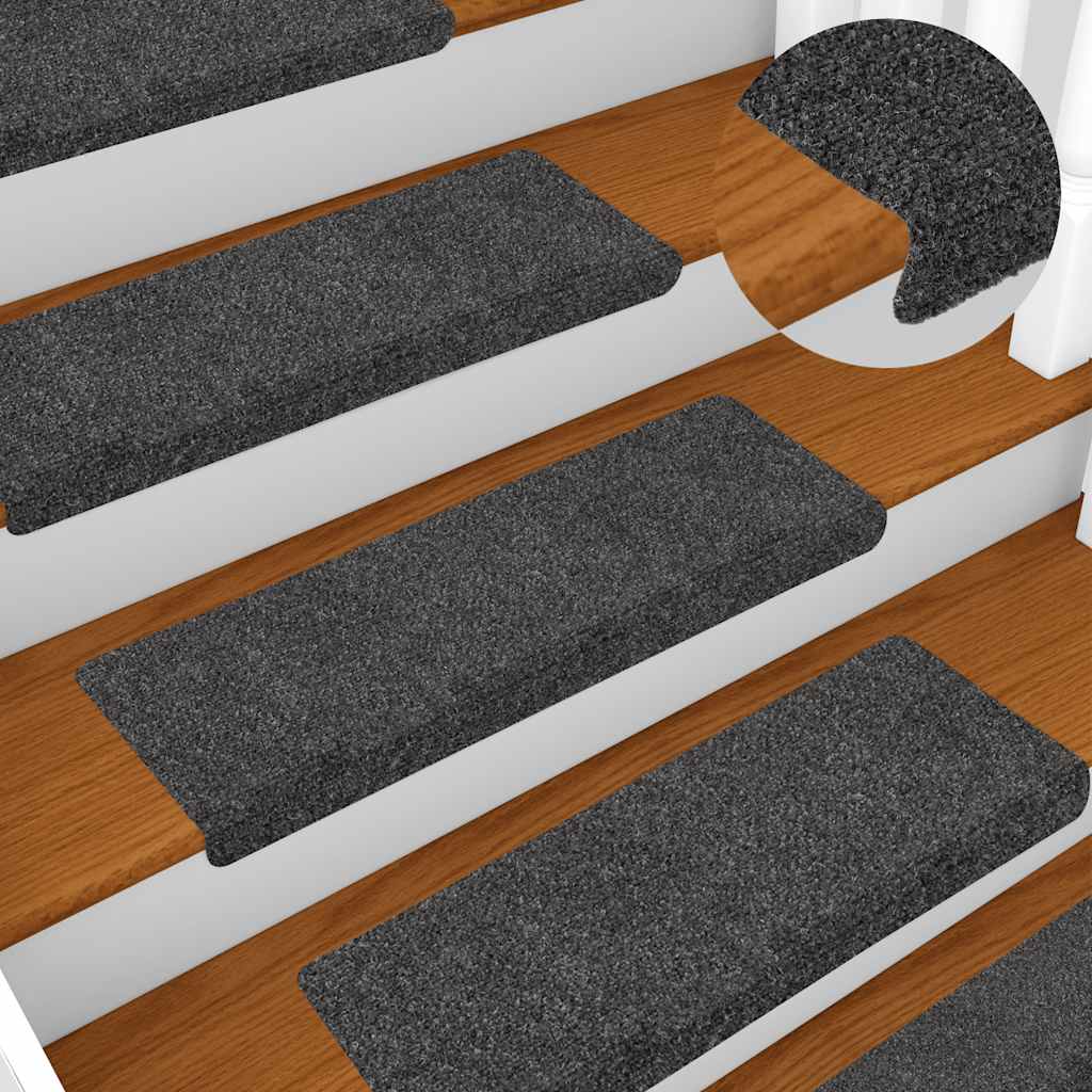 Tapis d'escalier autocollant 30 pcs | Paillasson d'escalier | Tapis de marche anthracite 65x21x4 cm CFW989377 - 5