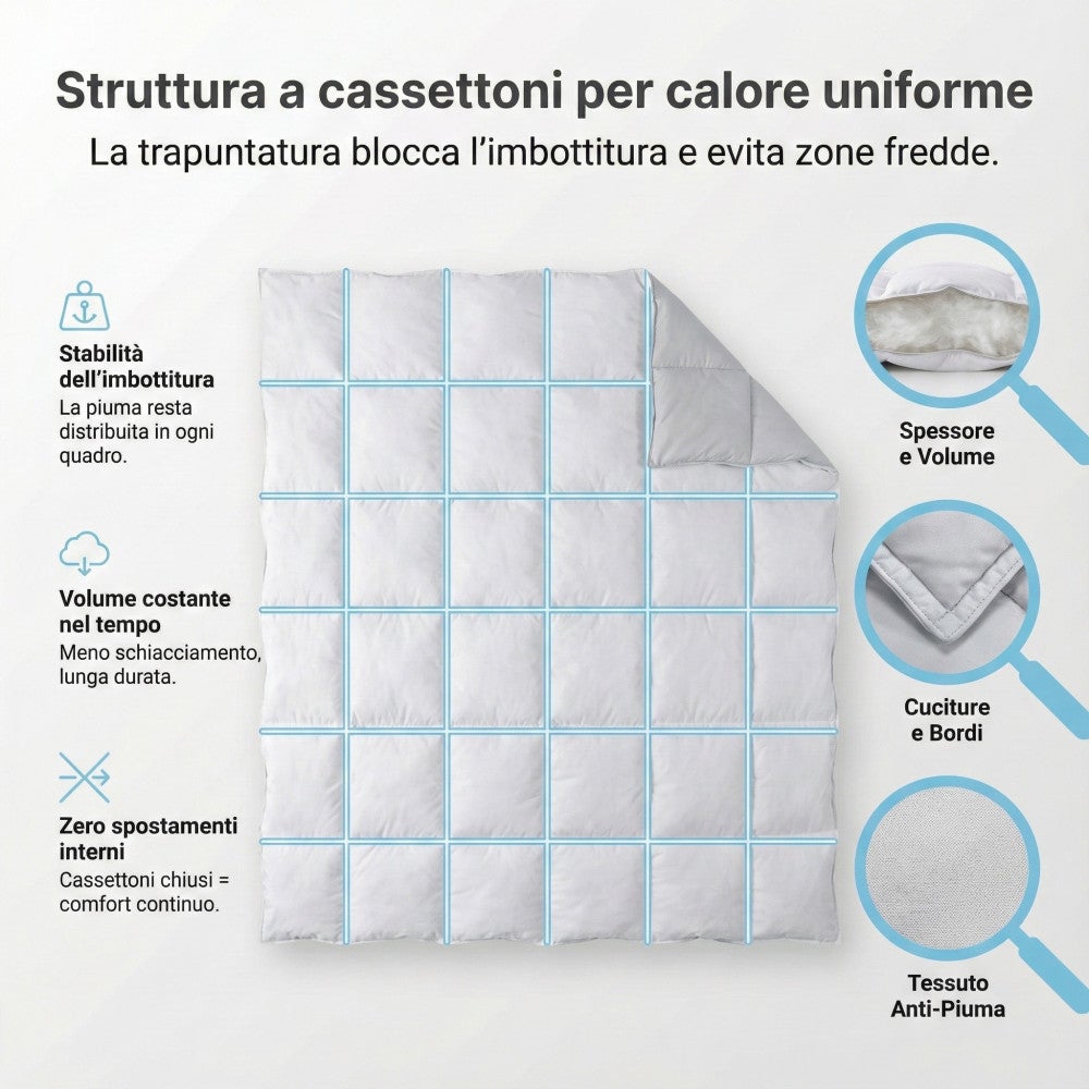 Duvet d'oie Stream 500 GR. 80% PLUME OCA 20% COUETTE OCA Blanc Cm. 250x200 - 3
