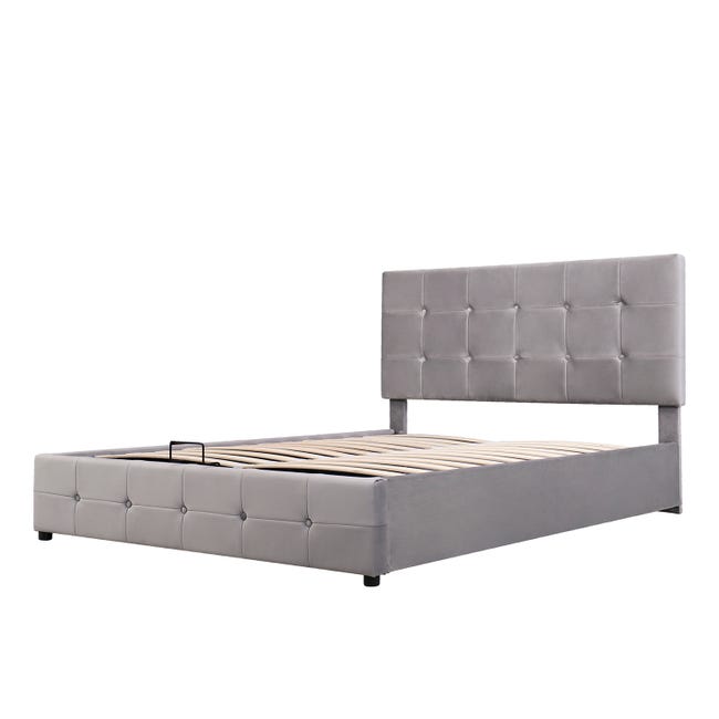 Lit 140 X 200 Cm Avec Tête De Lit Rangement Et 2 Tiroirs - USB + Type C Velours Metal Beige Clair 92113880 Lit 140 X 200 Cm Avec Tête De Lit Rangement Et 2 Tiroirs - USB + Type C Velours Metal Beige Clair 92113880