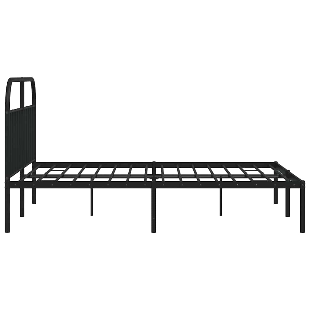 Estructura cama sin colchón con cabecero metal negro 183x213 cm vidaXL - 6