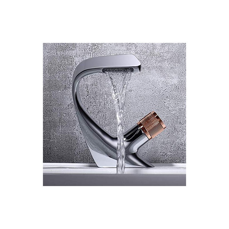 Bateria łazienkowa typu wodospad, bateria umywalkowa, nowa seria, mosiądz, ceramiczna nasadka, różowe złoto