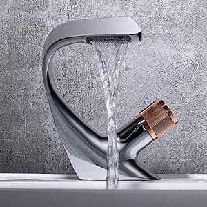 Rubinetto Lavabo A Cascata Quadrato Cromato – Design Moderno In Acciaio Inox 304 Con Tubi Da 60 Cm Inclusi - 4