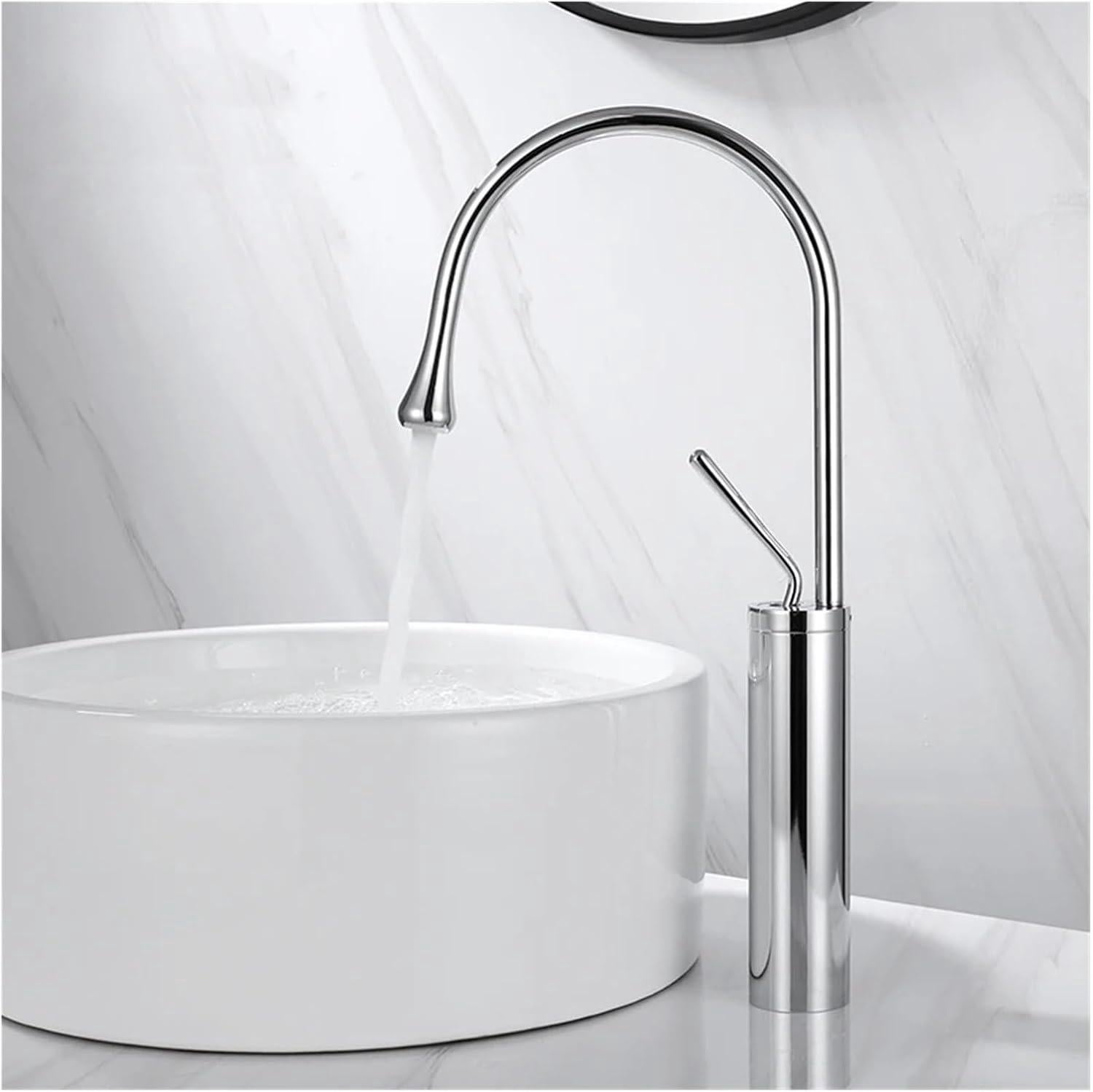 Bateria Kuchenna, Mieszacz Kuchenny Obrotowy 360°, Bateria Kuchenna z Wysoką Wylewką, Bateria Zlewozmywakowa Zimna i Ciepła, Chrom 45cm