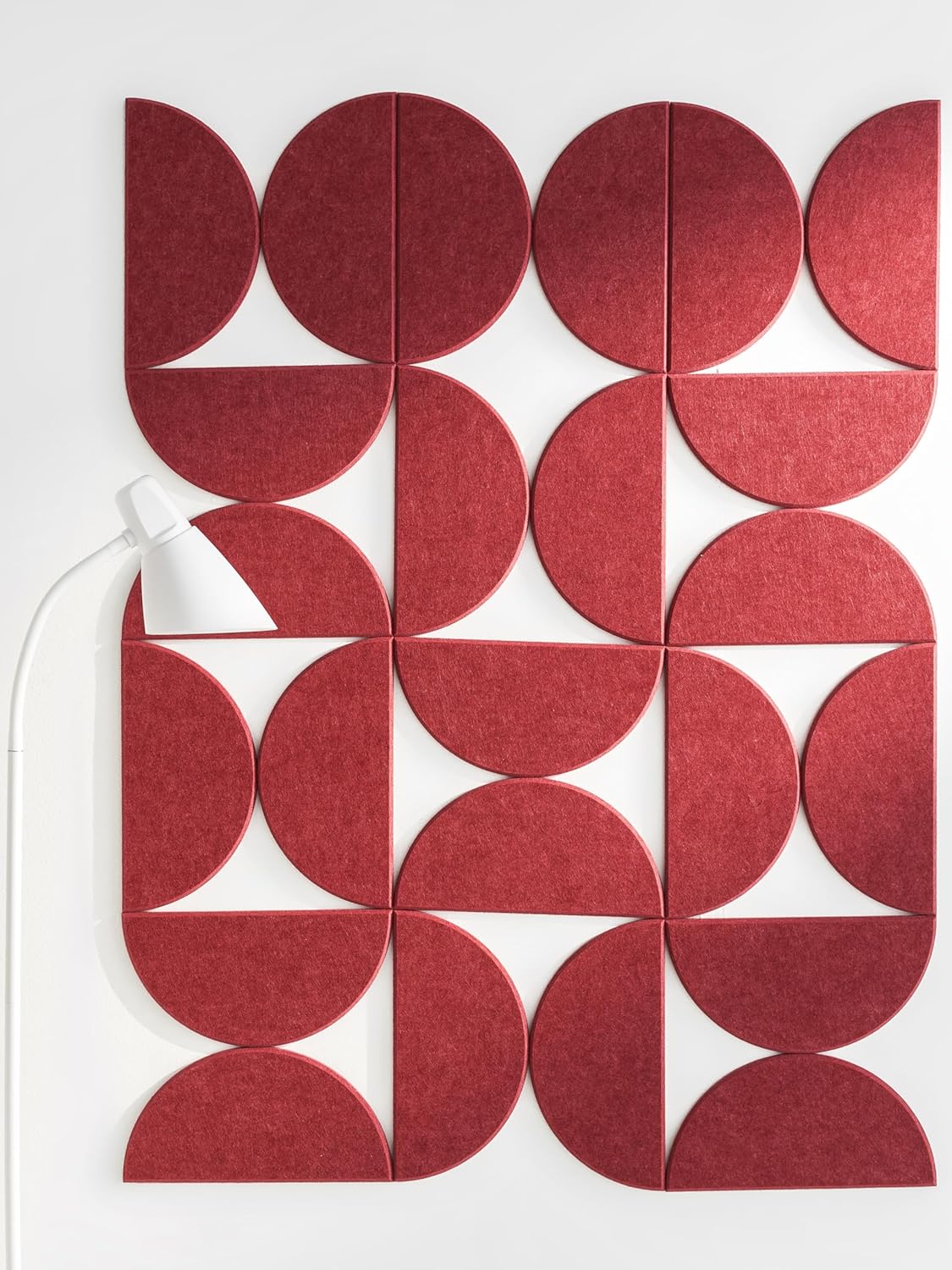 12 samoprzylepnych paneli dźwiękochłonnych, wyciszenie i redukcja hałasu, filcowe płytki w minimalistycznym nowoczesnym stylu - duża sztuka ścienna