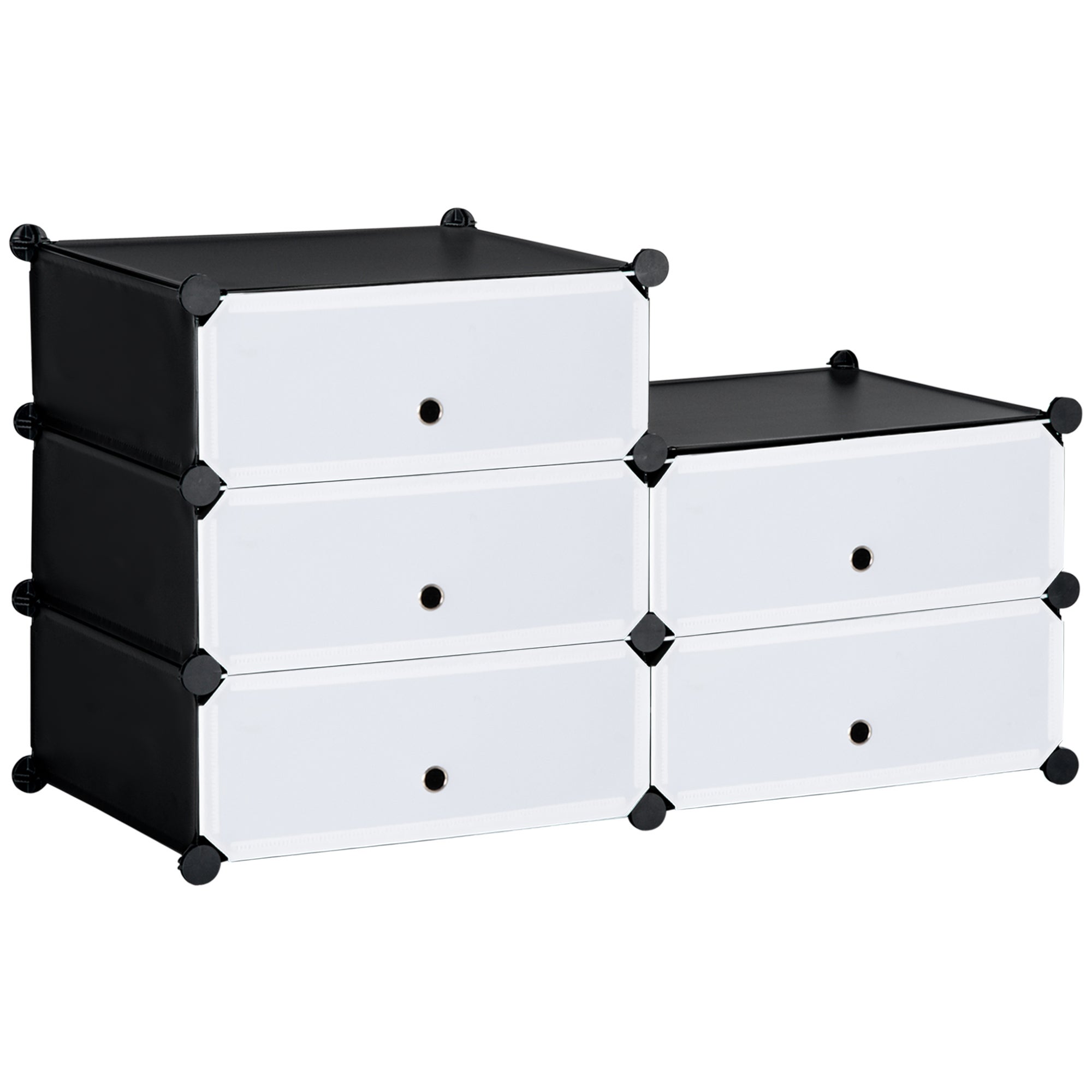 Armoire à chaussures modulable avec 6 cubes rectangulaires empilables ...