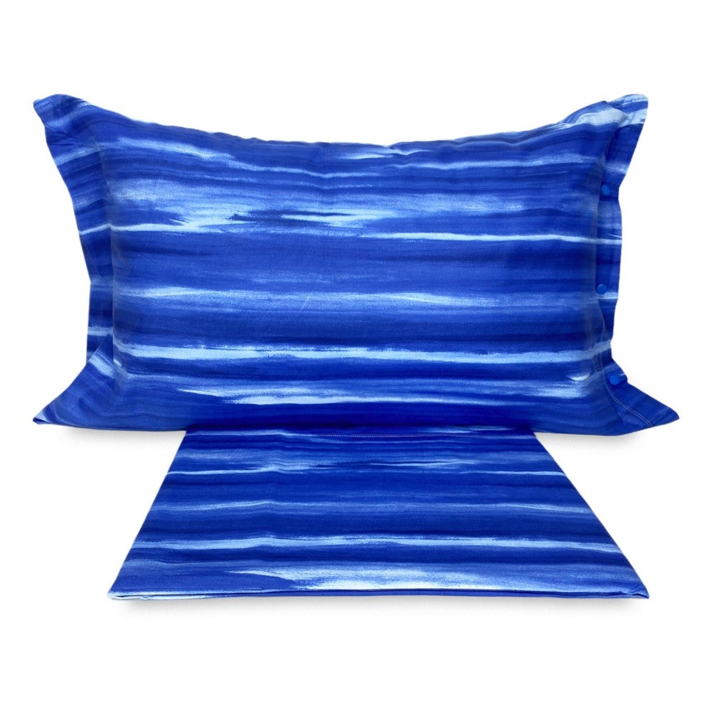 Copripiumino Lexington Icone Pin Point - Cotone 100% A 200 Fili, Doppio 200x200, Blu E Bianco, Eleganza Senza Tempo - 2
