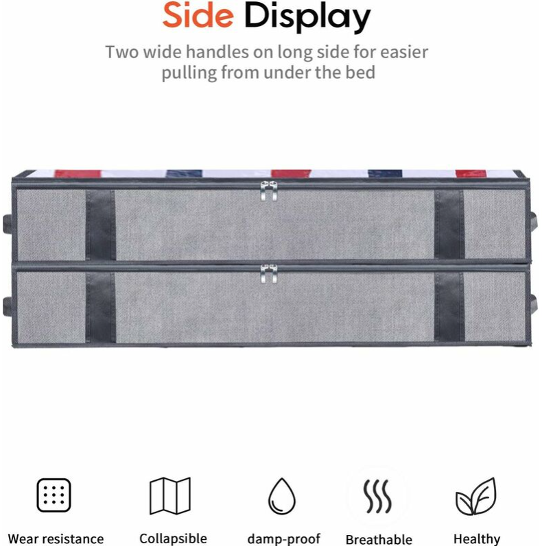 Panier de rangement sous lit, panier de rangement souple, panier de rangement pour armoire, pliable, pour ranger vêtements et couvertures, 100 x 50 x - 5