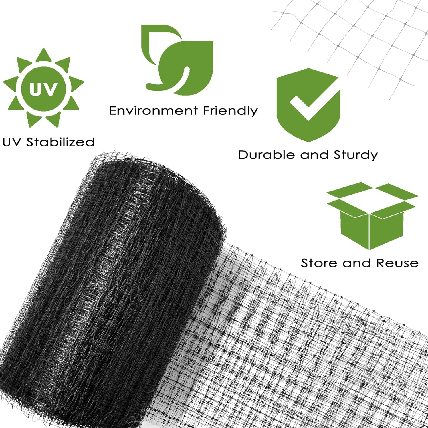 Red anti pájaros de jardín, protección temporal contra pájaros, red de plástico para vallas vegetales y florales (7'x100') - 3