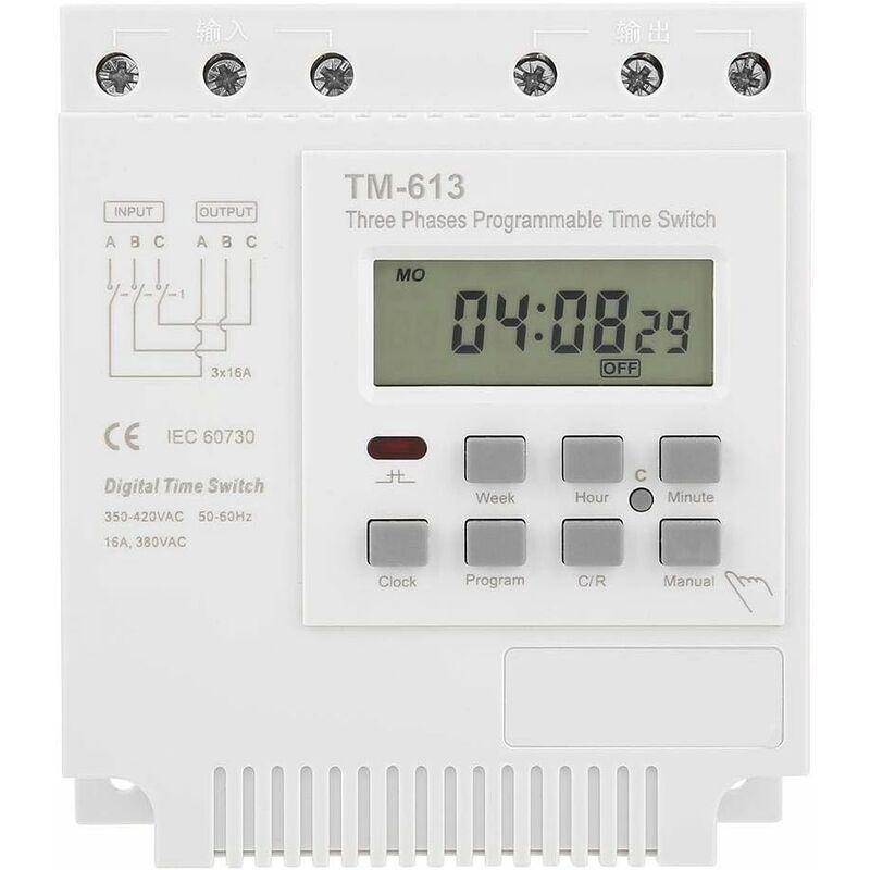 Programowalny zegar sterujący TM-613 380V/50-60Hz 16A tygodniowy przekaźnik czasowy trójfazowy inteligentny zegar cyfrowy
