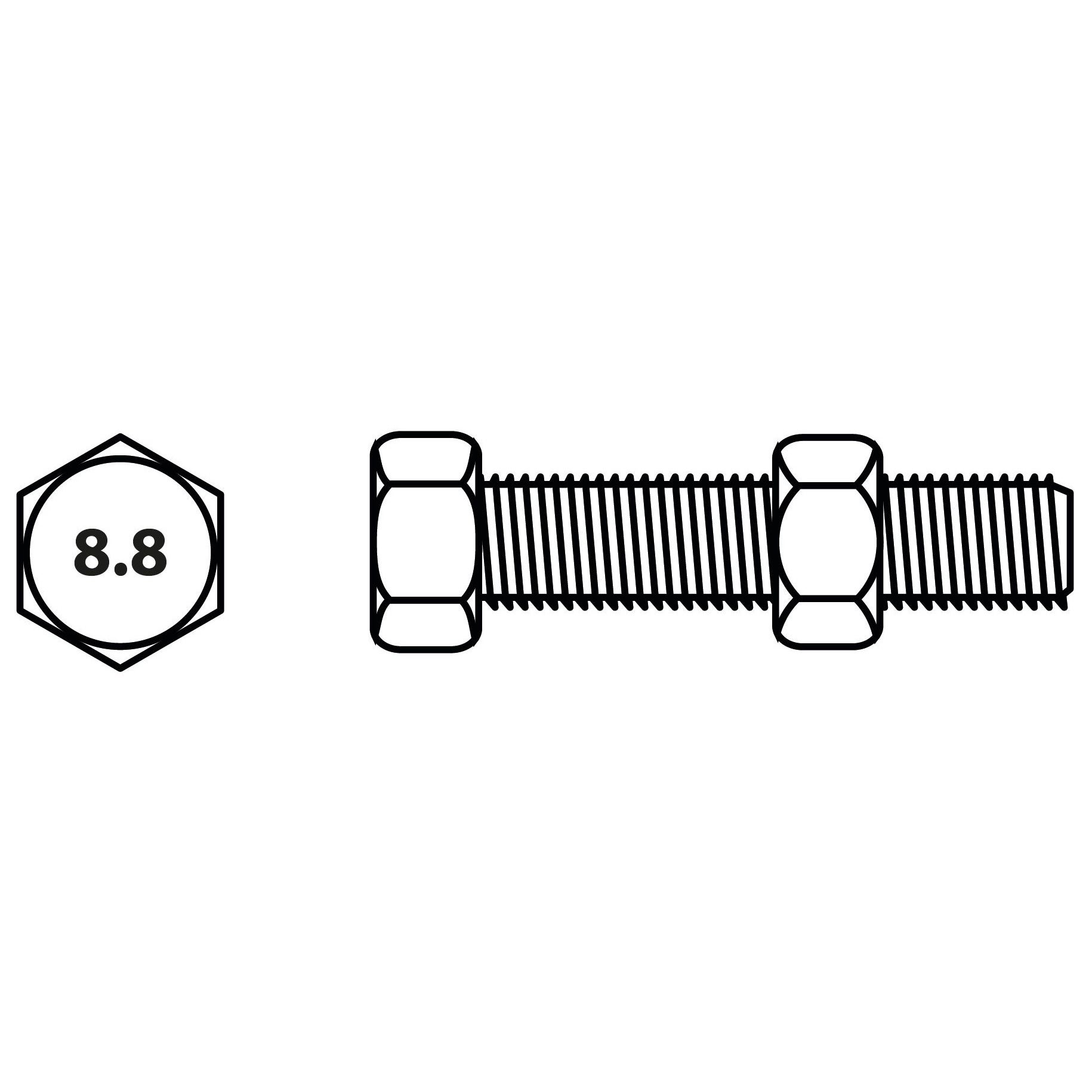 Boulon tete hexagonale Viswood acier zingue 10 60 mm lot de 3 - 2