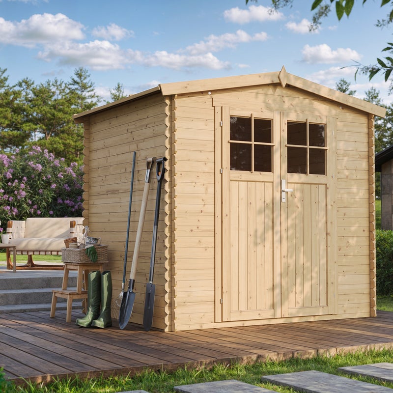 Drewniana Szopa Ogrodowa H218 x 236 x 226 cm - 4 m2 + Podłoga M369F+M369G