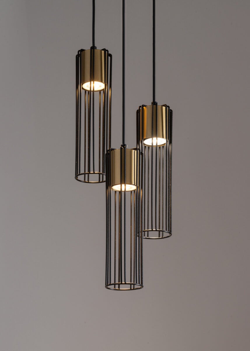 Lampa wisząca Fobia czarno-złota 3xGU10x25W dekoracyjna wym: 100 x 20 x 20 cm metal SIGMA - 2