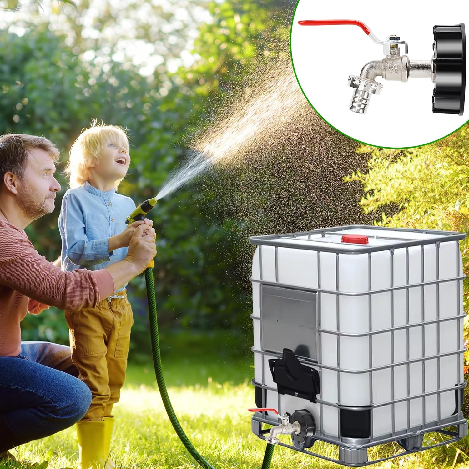 Torneira para tanque de 1000 l, adaptador para tanque de liga de alumínio de 1/2