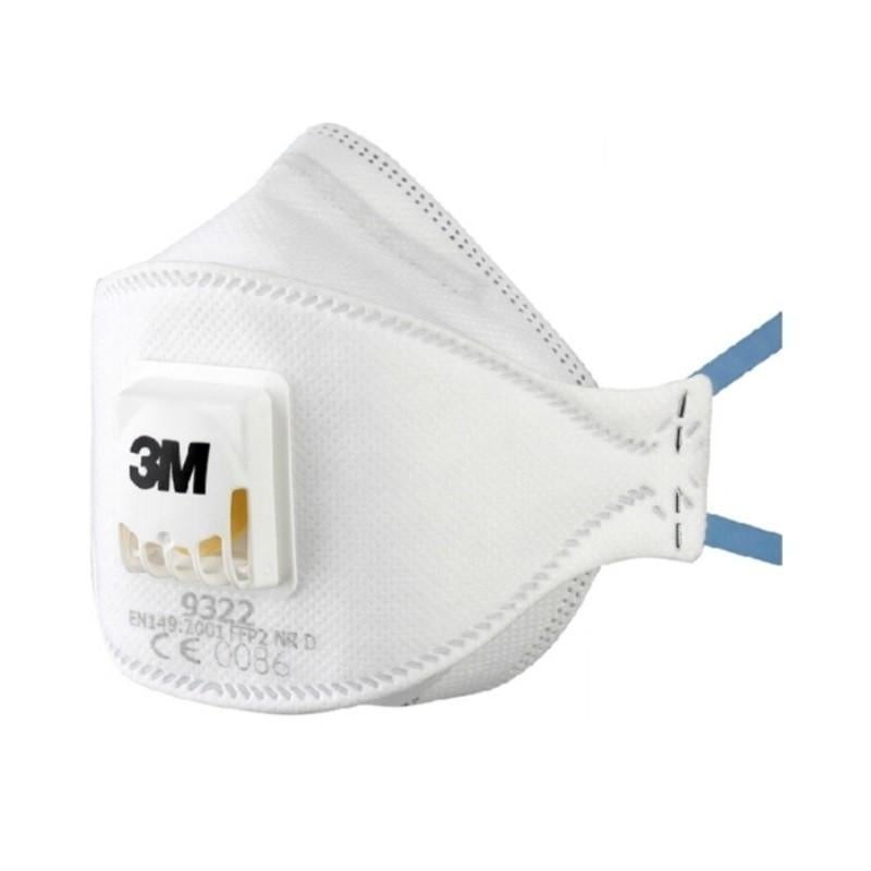 Masque 3M Aura 9322 anti-poussières pliable FFP2 avec soupape x 10 - 6