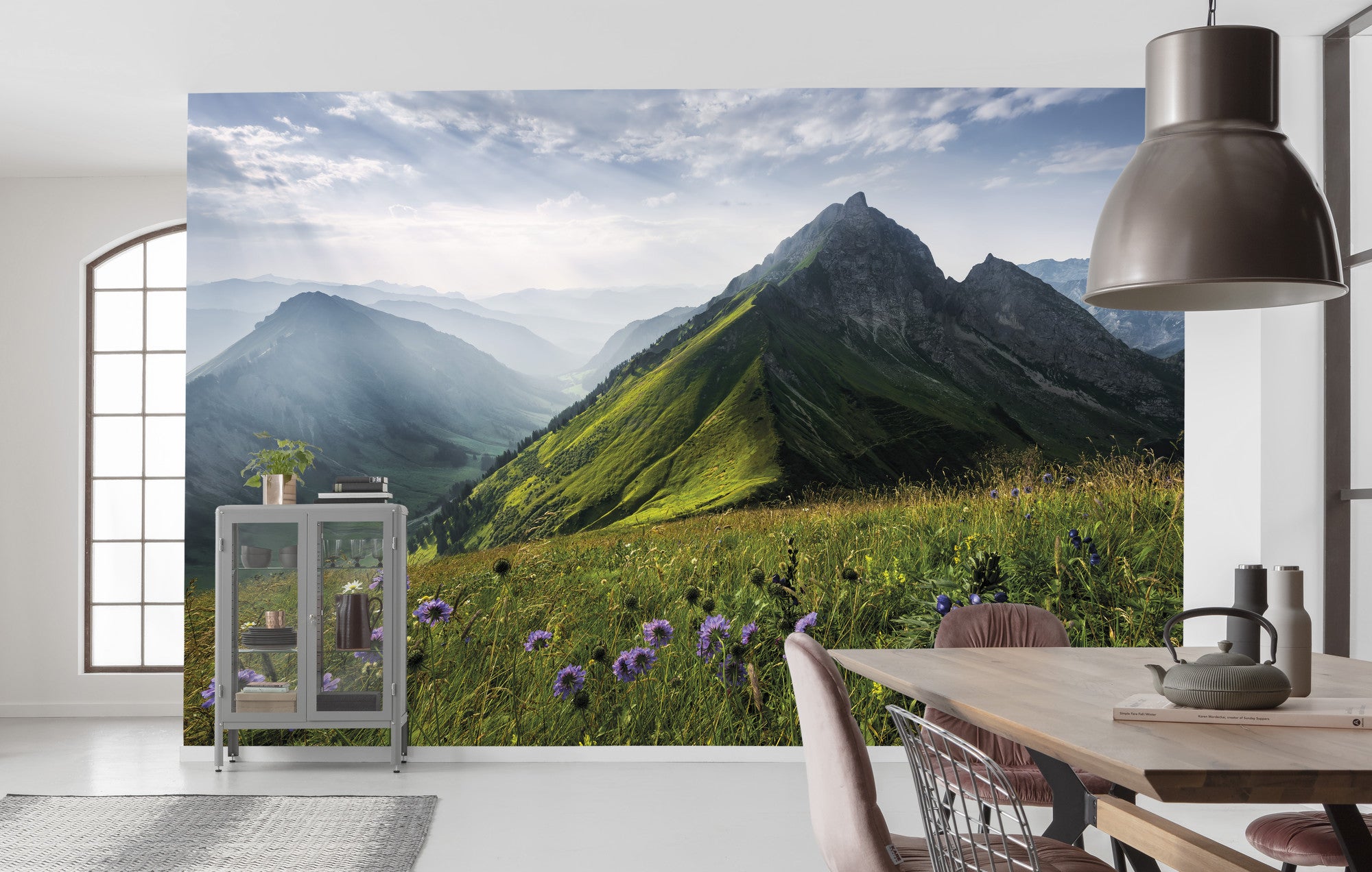 Fototapeta krajobraz górski zielonymIniebieskim - 450 x 280 cm - SANDERS &amp; SANDERS