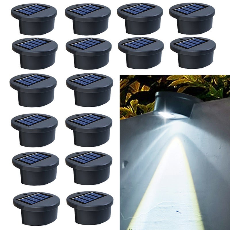 Opakowanie 16 sztuk słonecznych lamp LED do schodów, lamp zewnętrznych do ogrodu, światło białe