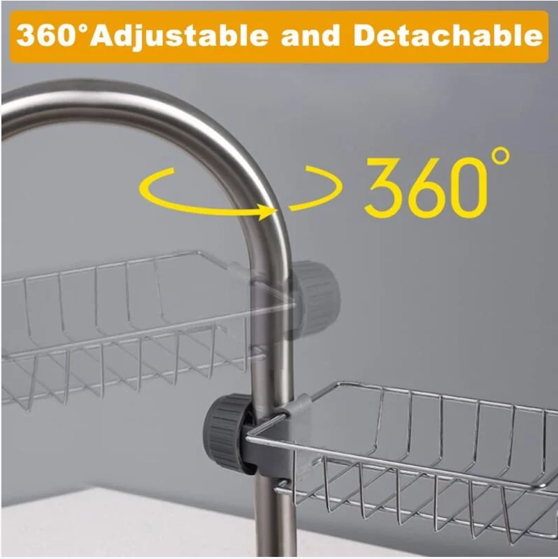 2x Étagère Douche Sans Percage Inox, Étagère Salle de Bain Télescopique Inoxydable, Tablette Support Douche, Porte Savon Barre Douche, Serviteur - 5