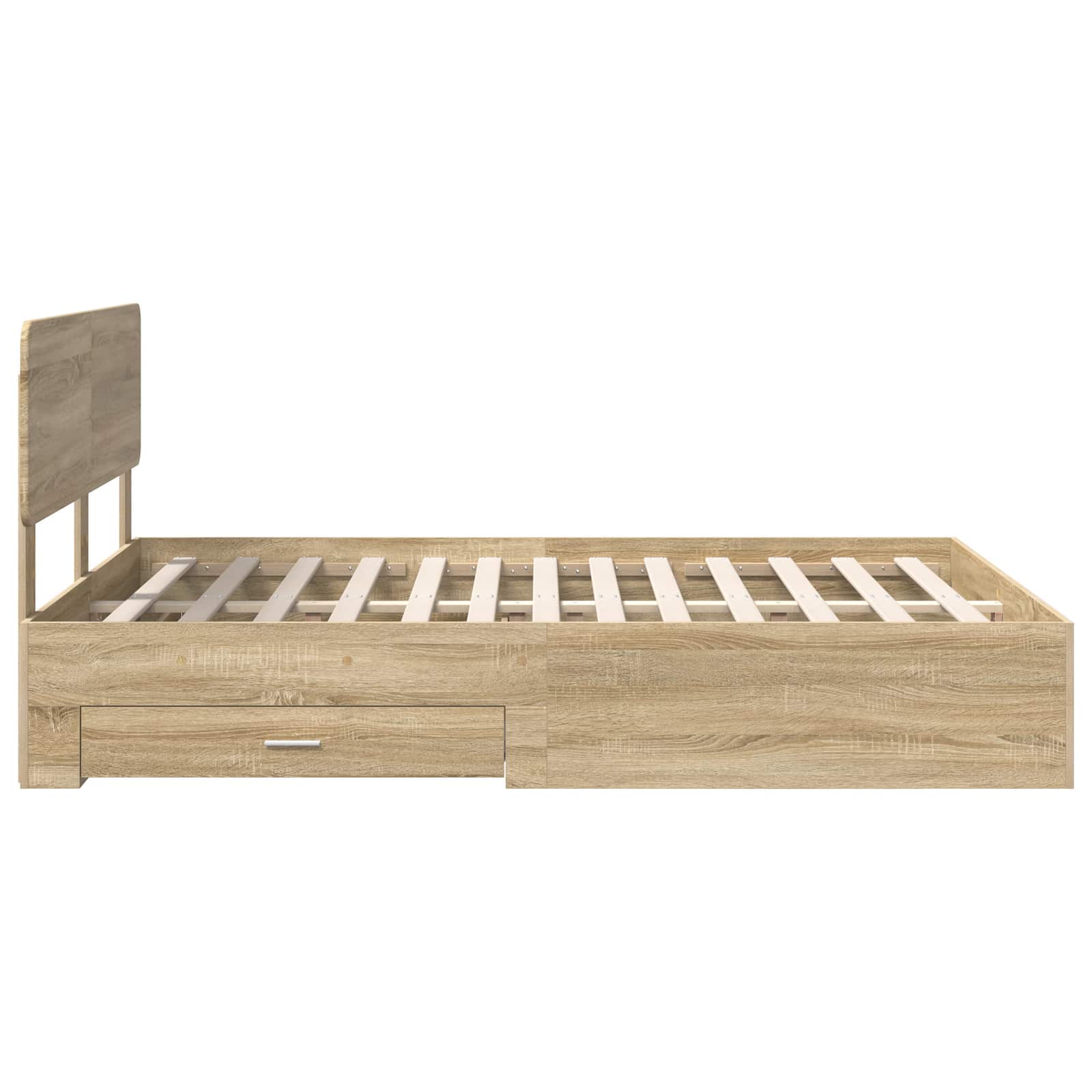 Cadre de lit chêne 150 x 200 cm en panneau de bois - 9