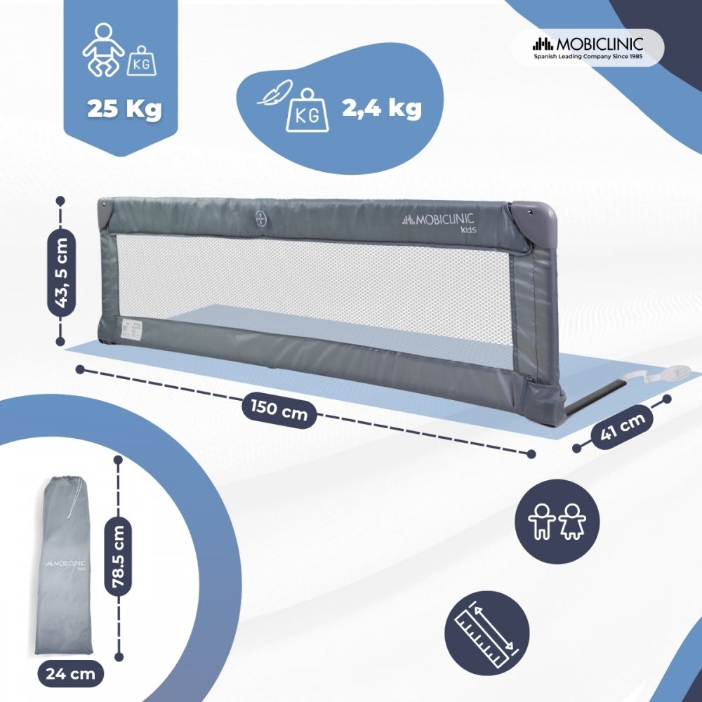 Barrera para cama Mobiclinic 150 x 43,5 cm Plegable Barandilla de seguridad para niños Hasta 25 kg Infantil Dreamy - 2