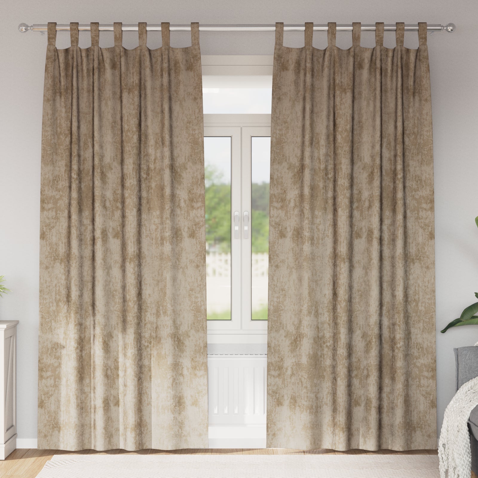 Zasłony z weluru 2 pcs szampański 225 x 140 cm Aksamit vidaXL