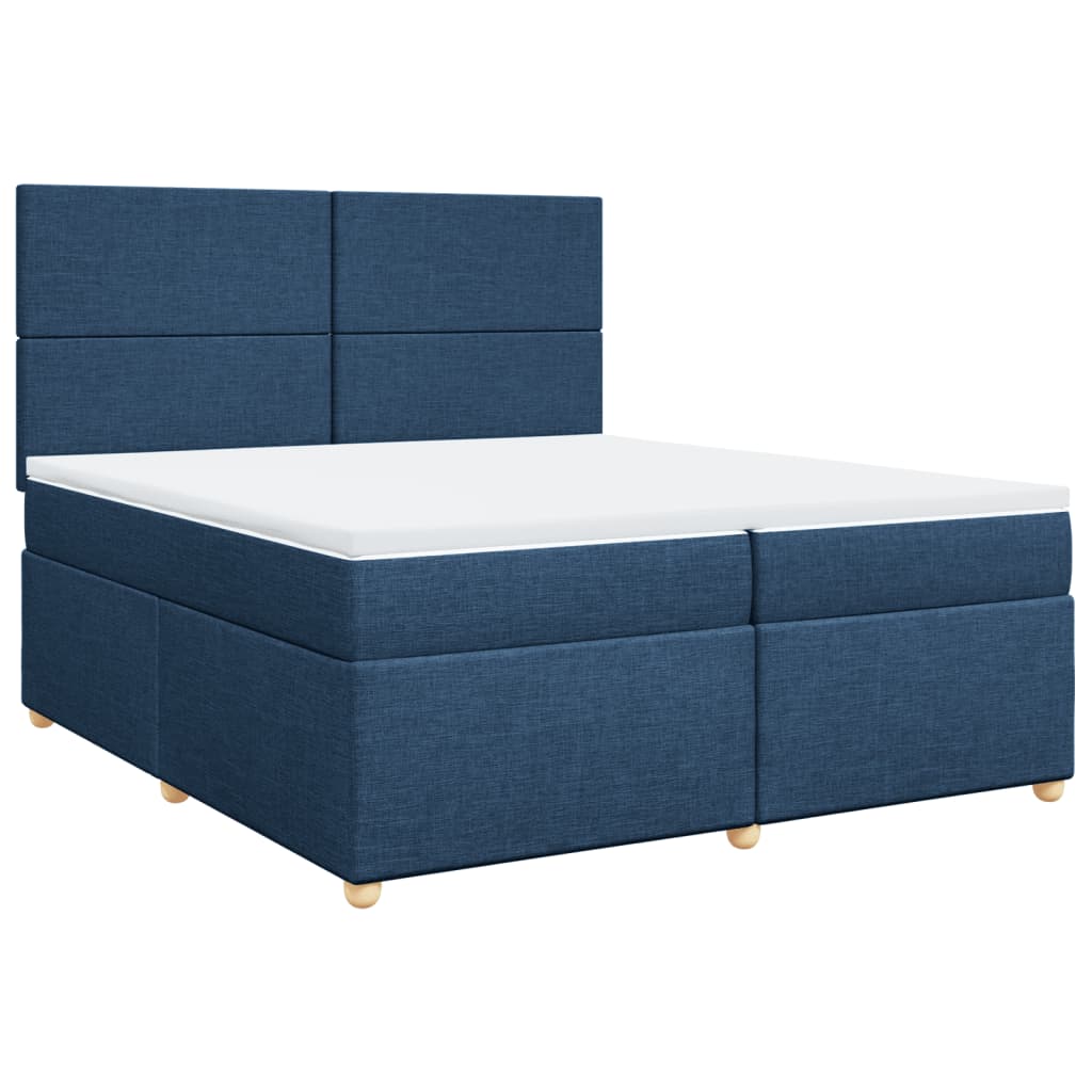 Maison Exclusive - Sommier à lattes de lit avec matelas Bleu 200x200 cm Tissu - 2