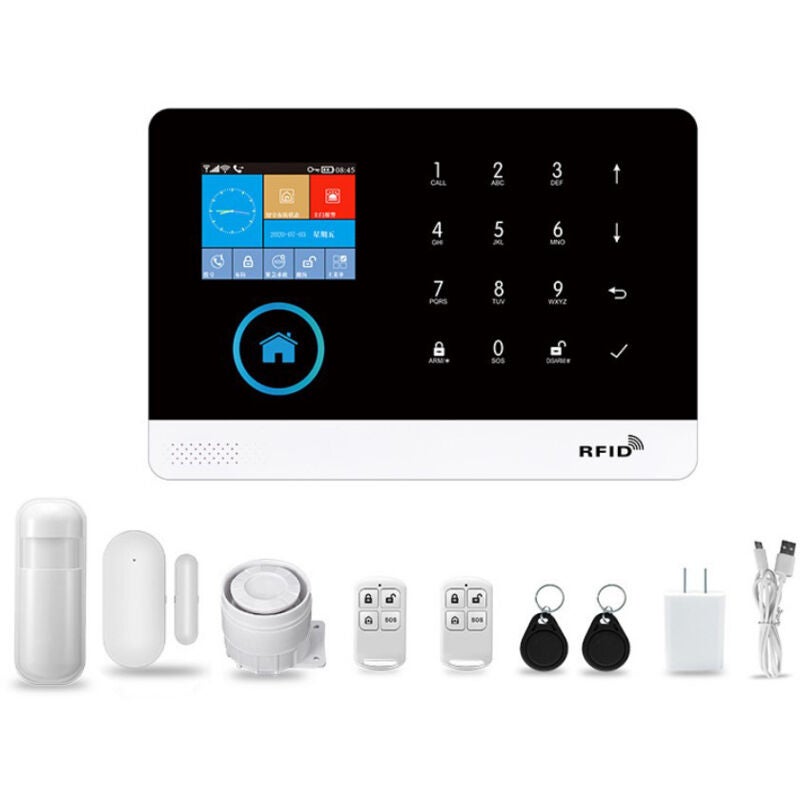 Sistem de alarmă wireless pentru casă cu WIFI inteligent + alarmă GSM Sistem de alarmă antiefracție pentru casă cu afișaj LCD - RWAlarme casa