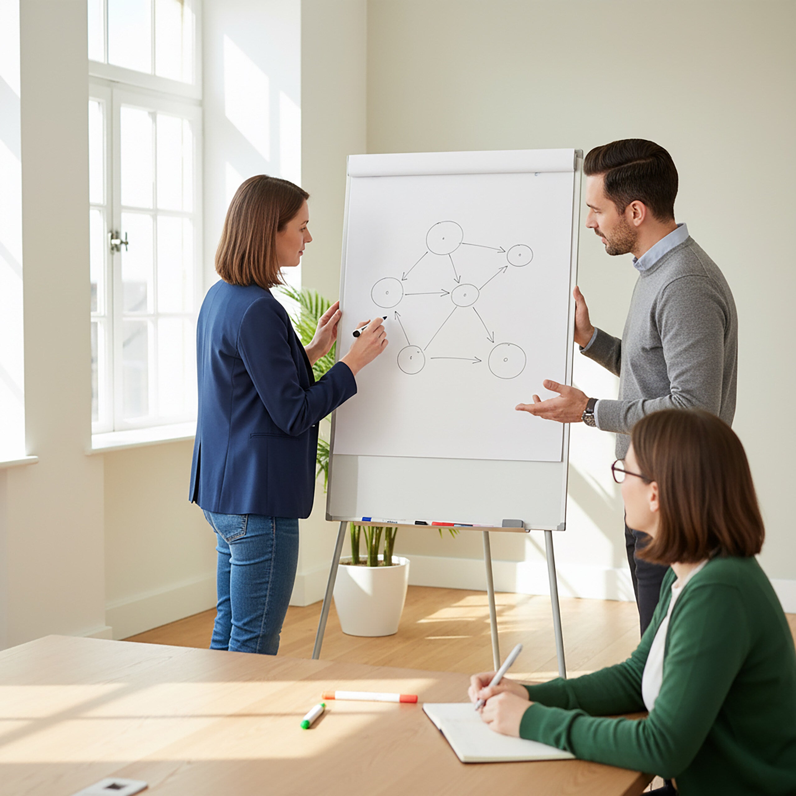 Tableau blanc magnétique 100 x 70 cm, réglable en hauteur, sur trépied, rangement pour stylos, cadre aluminium Relaxdays - 2