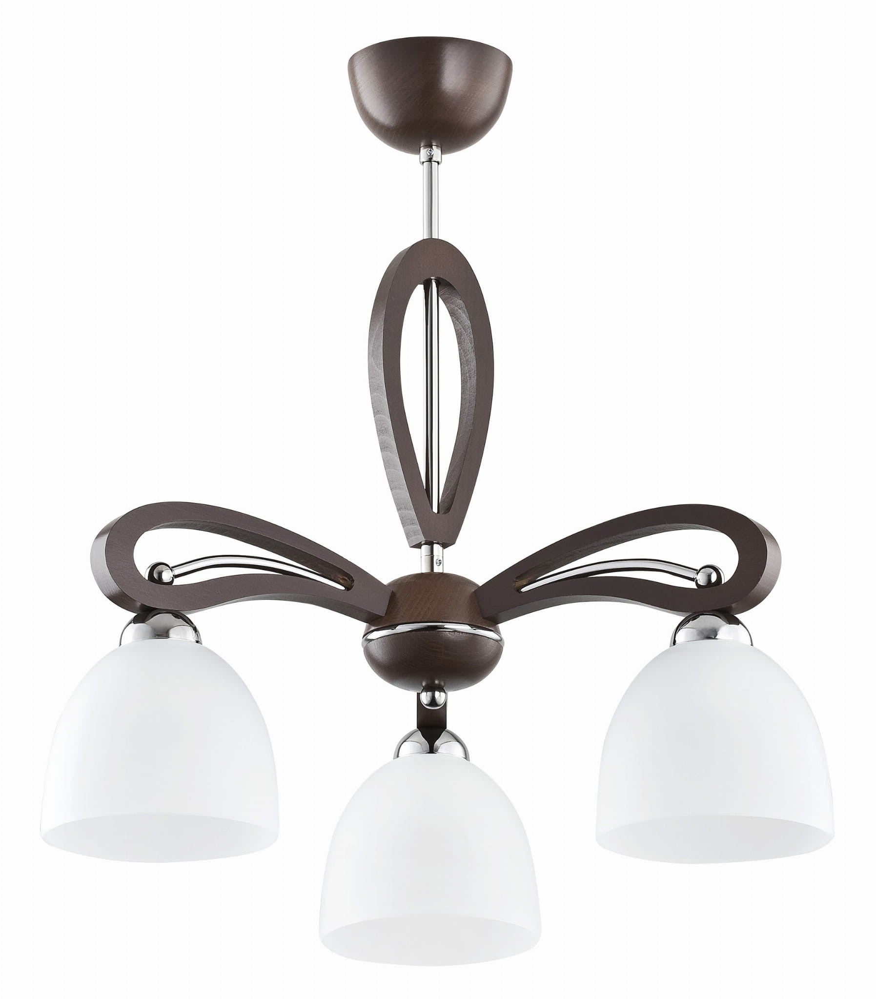 Lampa wisząca Gracja chromowana biała-brązowa 3xE27x60W wym: 51 x 45 x 45 cm metal Alfa