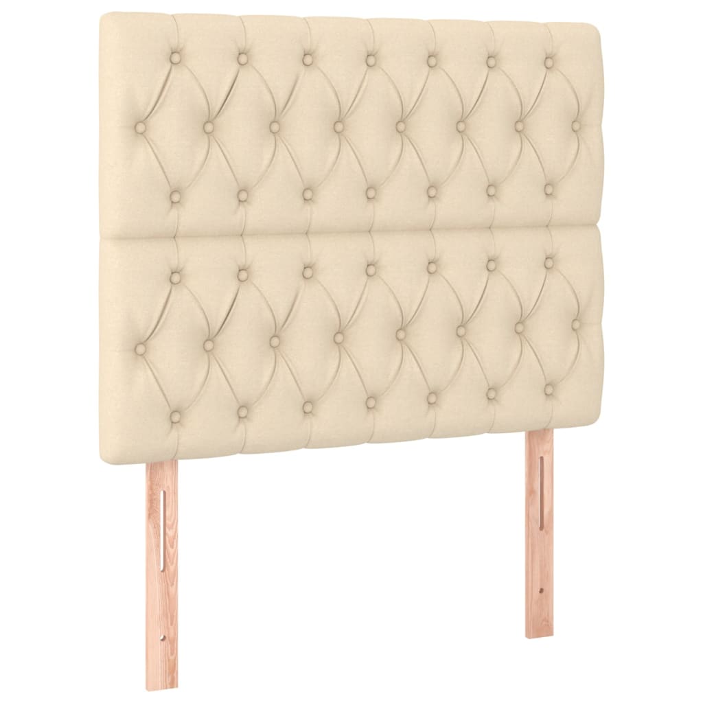 Cadre de lit sans matelas en tissu crème, pour la chambre, 100 × 200 cm - 8