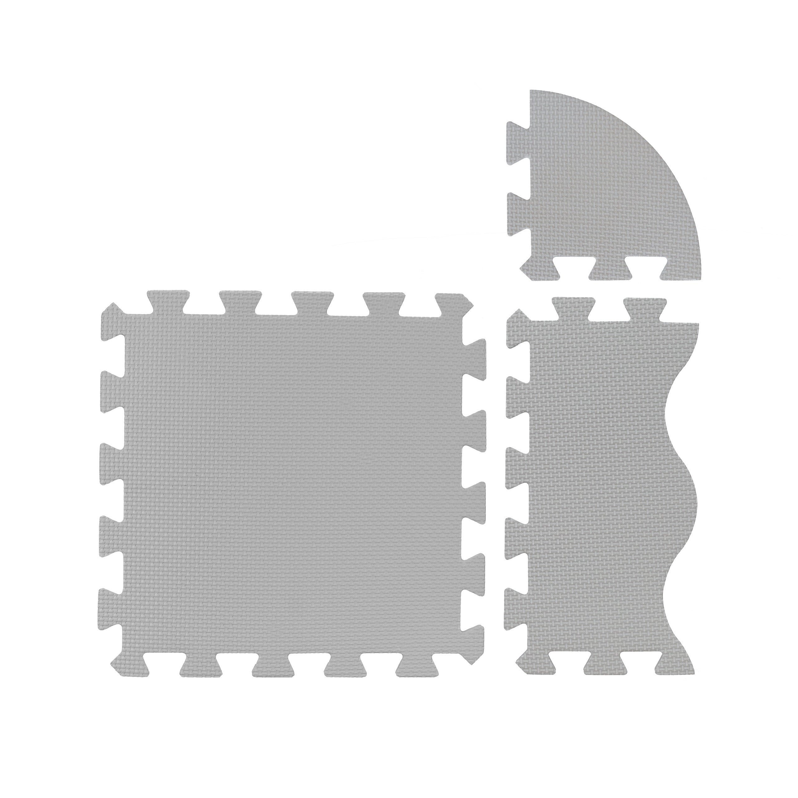 Tapis puzzle 25 pièces, mousse EVA, sans substances nocives, 0,77 m2, dalle jeu enfant avec bord, gris, Relaxdays - 8