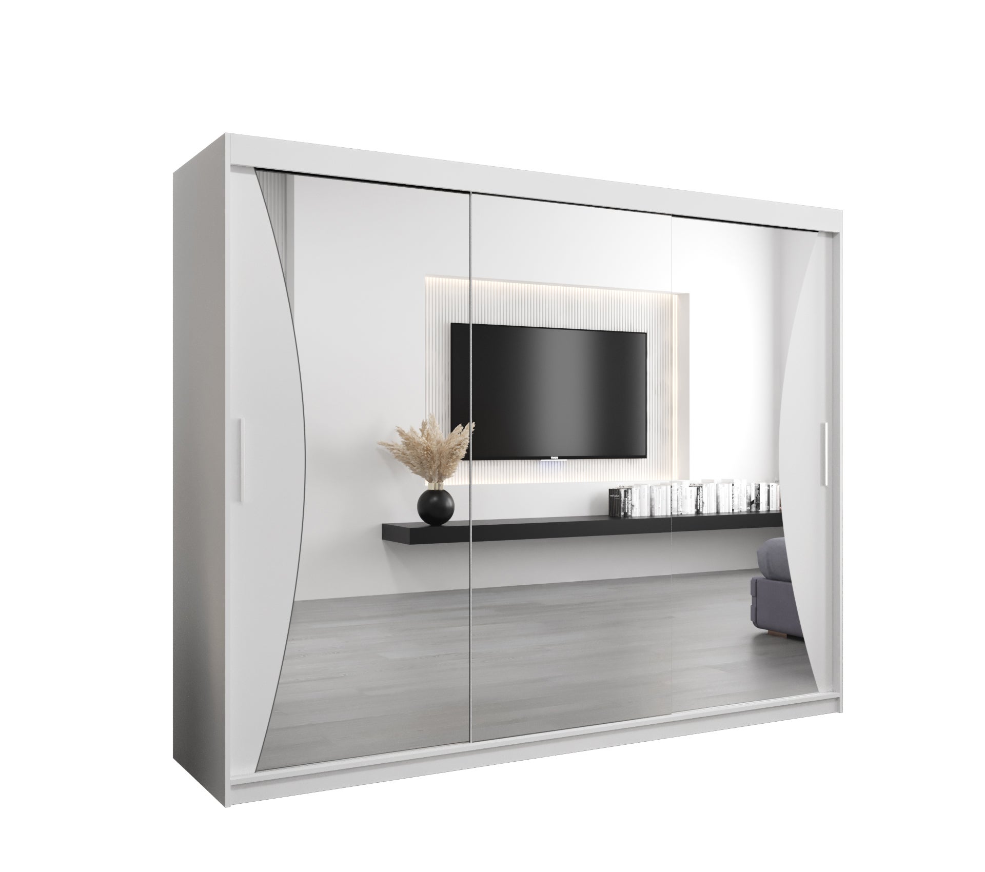 Szafa przesuwna garderoba MONACO 250 x 62 x 200 cm Biały - Abiks Meble