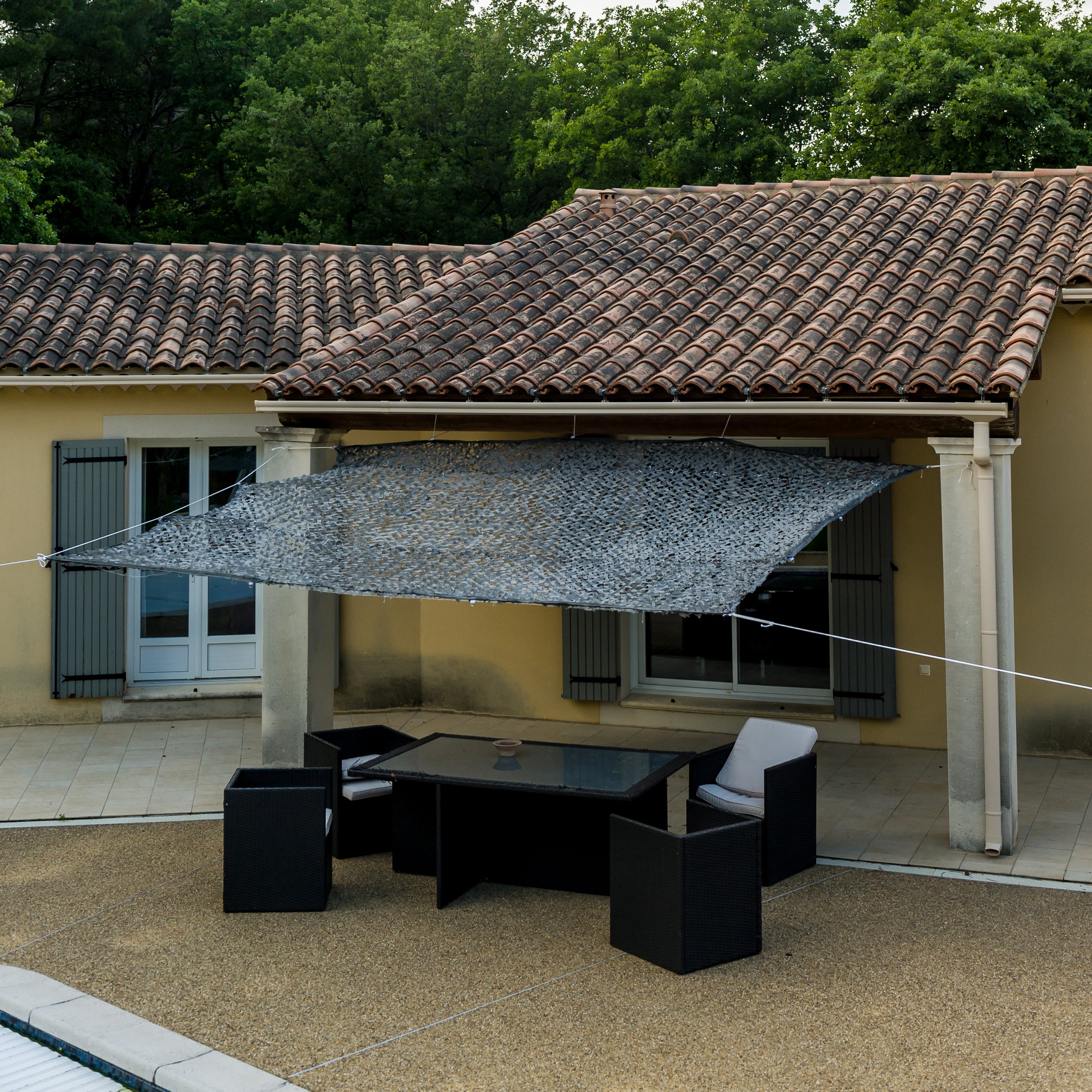 Toile d'ombrage ajourée grise 120 g/m2 3 x 4m - 3