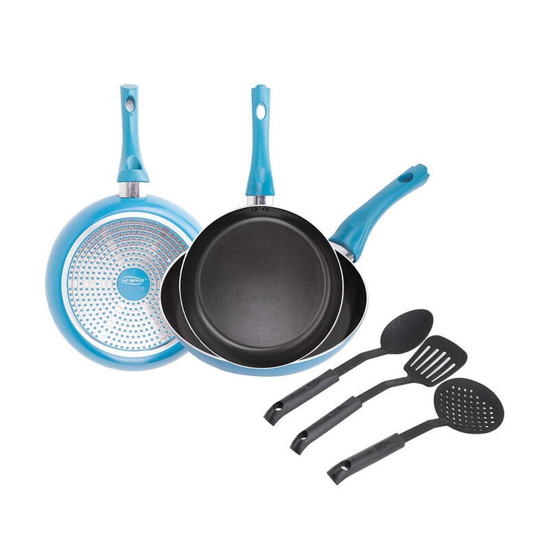 San Ignacio Zahara Set Pentole 3 Pezzi (18/22/26cm) + 3 Utensili Da Cucina
