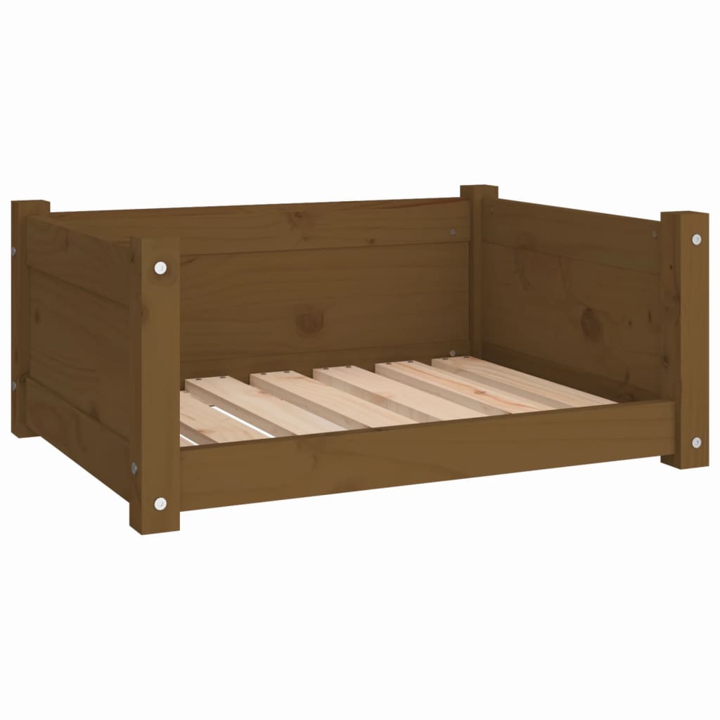 VidaXL Cama Para Perros Madera Maciza Pino Marrón Miel 70x50x62 Cm