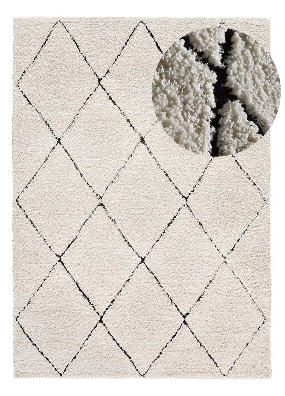 Tapis intérieur crème rectangulaire l.60 x L.120 cm ATESA shaggy - ATTICGO - 2