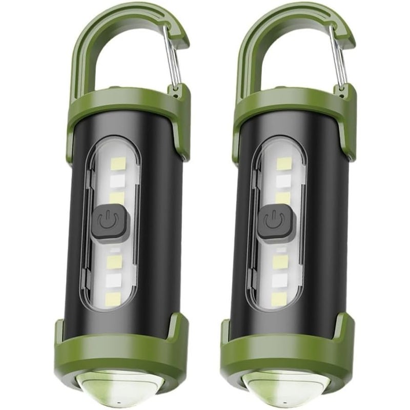 Zestaw 2 mini breloków o mocy 1200 lm i superjasnym świetle, z funkcją ładowania telefonu i latarką LED do wędrówek pieszych i kempingów