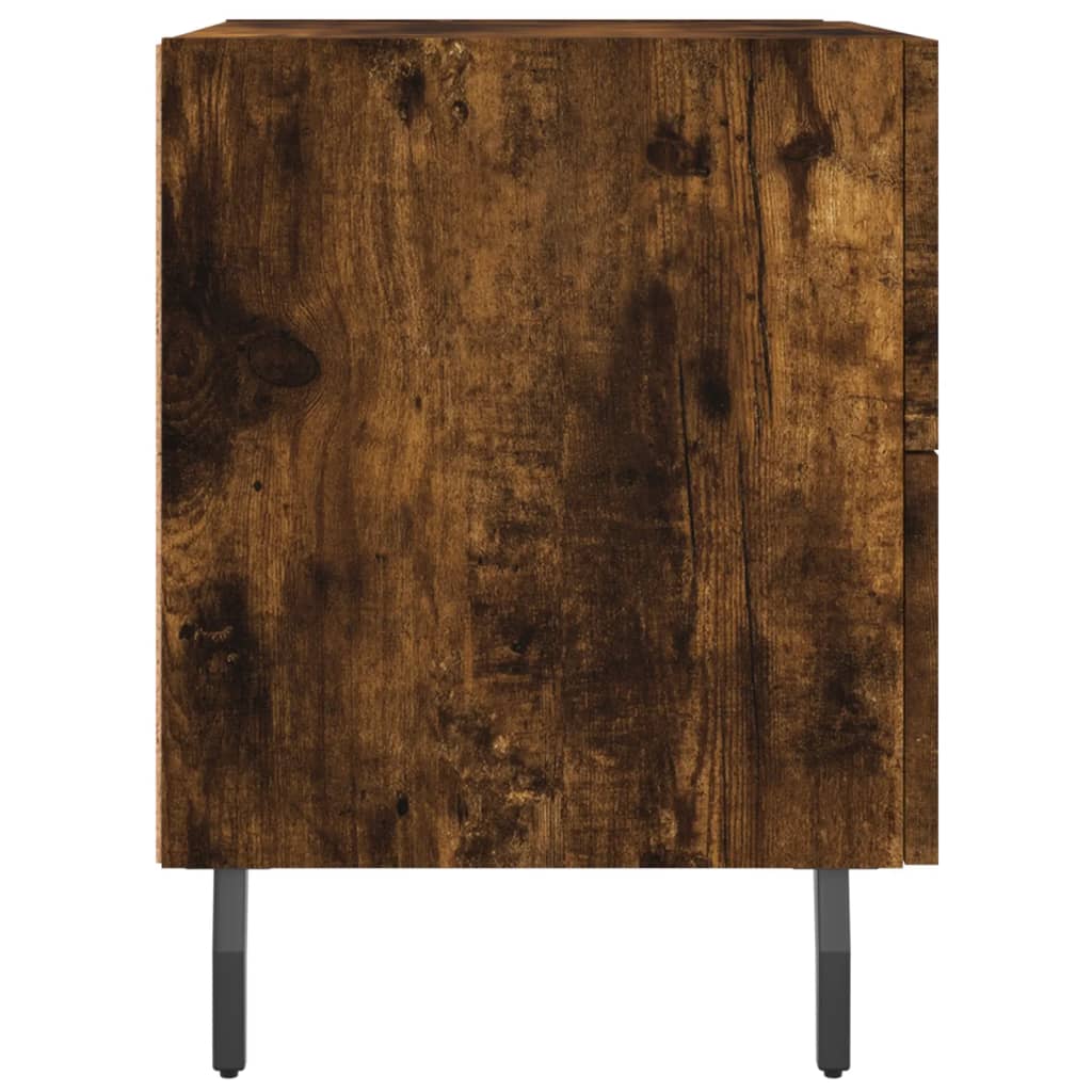 Maison Exclusive - Table de chevet chêne fumé 40x35x47,5 cm bois d’ingénierie - 7