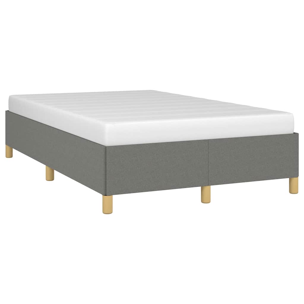 Cadre de lit sans matelas gris foncé 120 x 190 cm tissu - 4