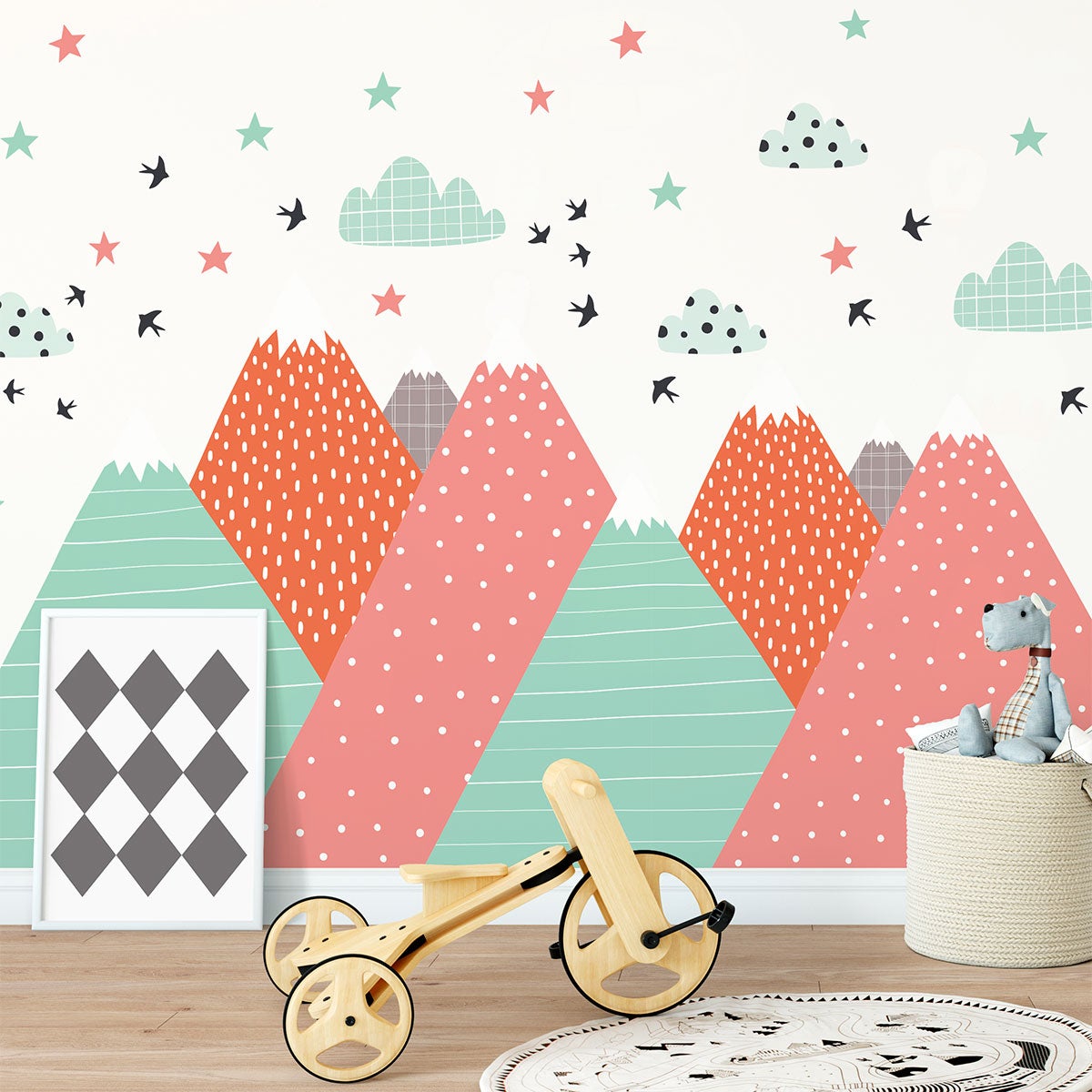 Adesivo bambino di montagna scandinavo lindka - Sticker adesivo - adesivi murali - 80x120cm - 4