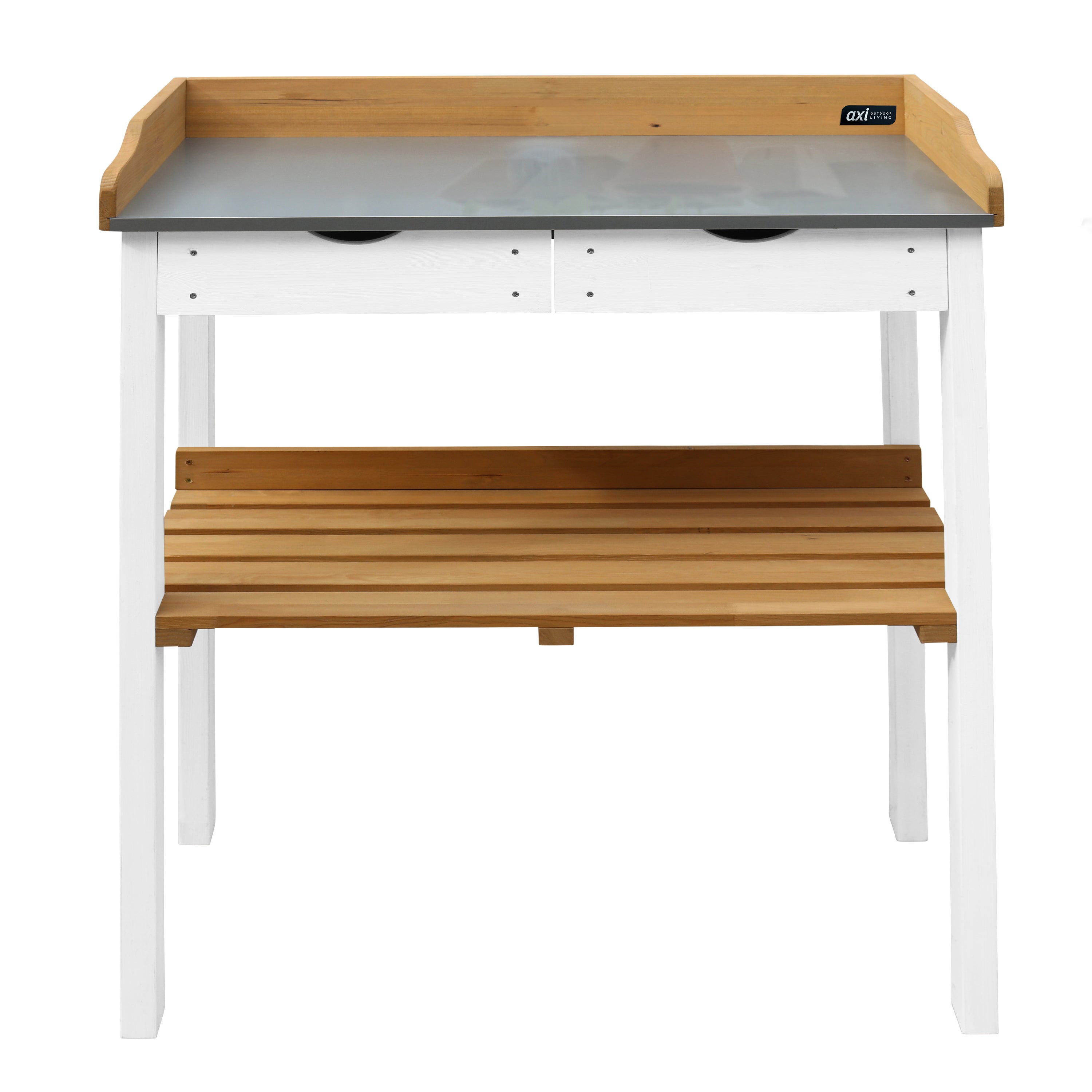 Axi Table De Rempotage Avec 2 Tiroirs En Marron & Blanc | Table De Plantation En Bois Pour L'Exterieur - 2